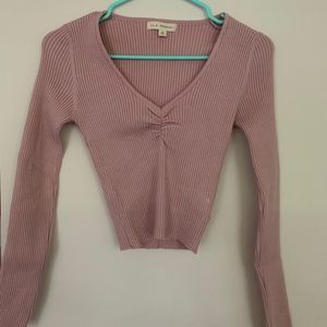Pink cropped sweater